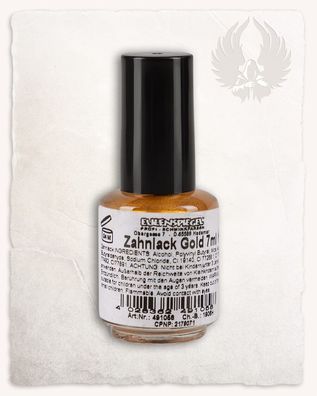 Zahnlack, gold, in Pinselflasche