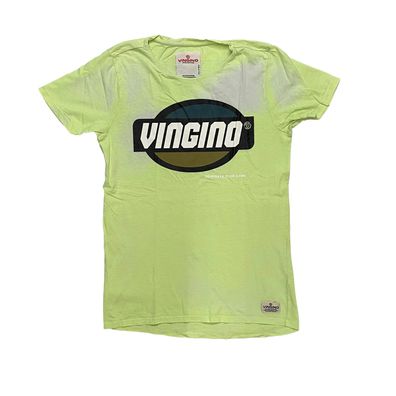 Vingino Jungen T-Shirt Gr. 164 Neon Grün Logo Print Kurzarm Shirt Zustand Sehr gut