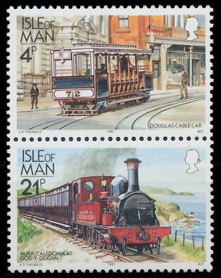 ISLE OF MAN 1991 Nr 457 + 458 postfrisch SENKR PAAR SE53D86