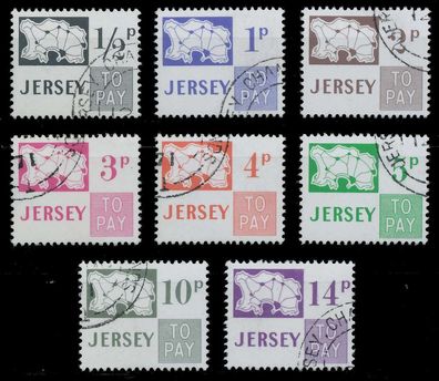 JERSEY Portomarken Nr 7-14 gestempelt XADAB32