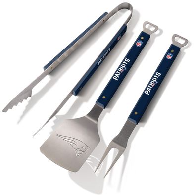 NFL New England Patriots Grillbesteck 3teilig Set Spirit Barbecue BBQ Grillzange