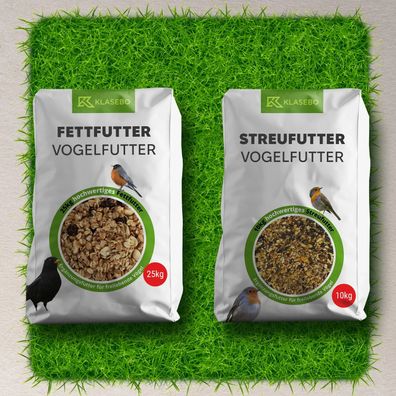 GartenVogel Vogelfutter Set 35kg Premium 25kg & 10kg Streufutter