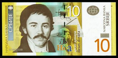 Serbien. 10 Dinara 2013. 54b. UNC