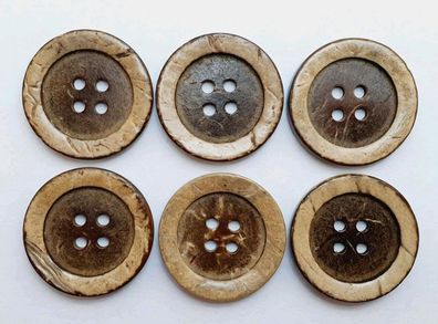 Holz Knöpfe Knopf Kokosnussknopf Kokosnuss Dunkelbraun 10 13 15 18 20 22 25 28mm
