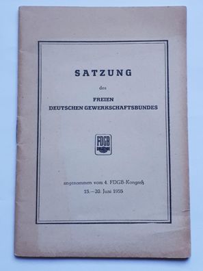 DDR FDGB Satzung des Freien deutschen Gewerkschaftsbundes