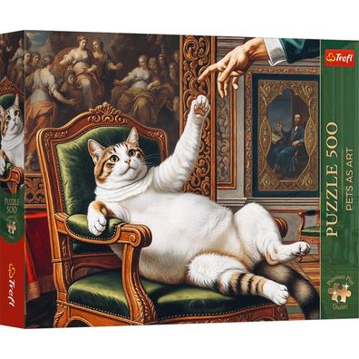 Puzzle - 500 - Premium Plus - Pets as Art: His Fluffy Highness - Trefl 37627