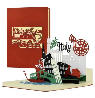 Klappkarte 3D Pop Up Karte Italien Sykline Geschenk Gutschein