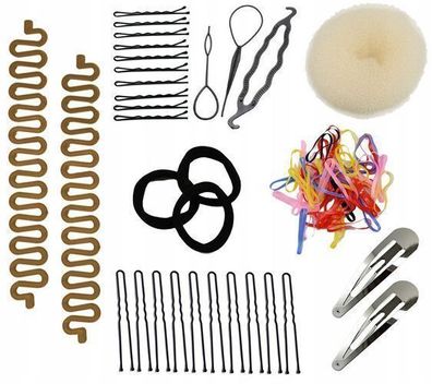 Haarschmuckset Haarnadeln, Füller, Kamm, Haarspange, Dutt 71 Teile