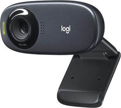 Logitech C310 Webcam, HD 720p, 60° Sichtfeld, Fester Fokus, Belichtungskorrektur,