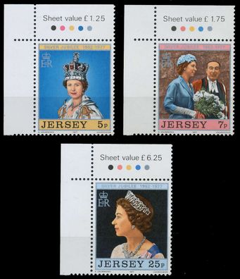 JERSEY 1977 Nr 157-159 postfrisch ECKE-OLI XADB262