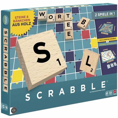Scrabble Original 2in1 (mit Material aus Holz)