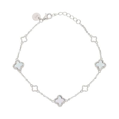 Kleeblatt Armband Silber 925 Perlmutt JL53-03-0075 JuwelmaLux