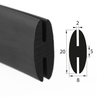 H4 - H-Profil EPDM schwarz Vollgummi H-Profil Dichtung Gummiprofil Dichtungsprofile H