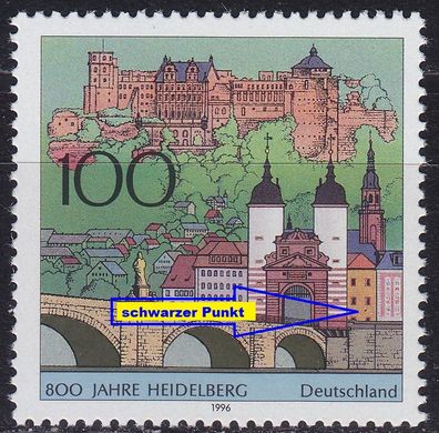 Germany BUND [1996] MiNr 1868 F01A I ( * */mnh ) [01] Plattenfehler