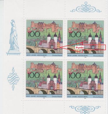 Germany BUND [1996] MiNr 1868 F01A I ( * */mnh ) [02] Plattenfehler