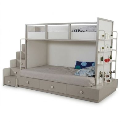 Etagenbett Hochbett Spielbett Kinderbett mit Schubladen Modern Holz Massiv Neu
