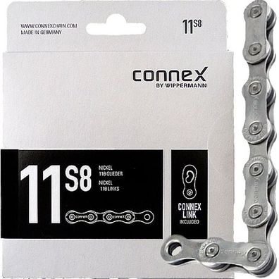 Kette Connex 11s8 11fach, Nickel 118 Glieder, silber, Connex, 2321-11S8-1180