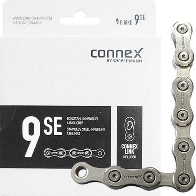Kette Connex 9sE 9fach E-25, Nickel/Edelstahl 136 Glieder, silber, Connex, 2321-09