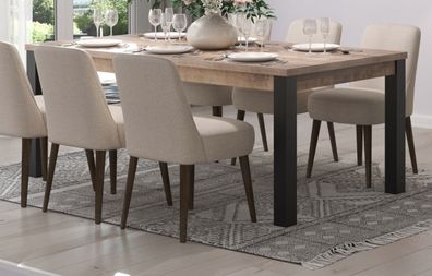 Esstisch Esszimmer Tisch Küchentisch Eiche schwarz 200 cm bis 8 Personen Emile