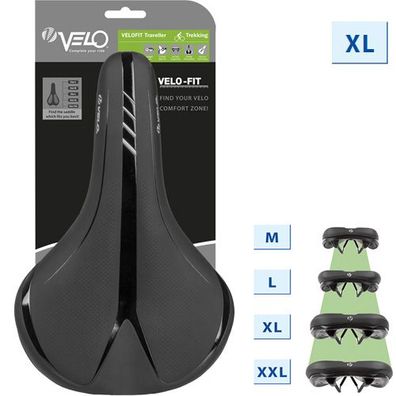 Sattel Velo-Fit Traveller, Unisex, Größe XL, schwarz, Velo, 250530