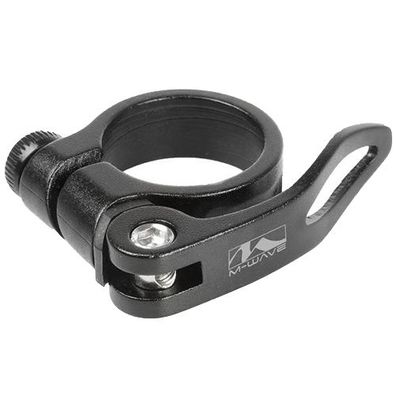 Sattelstützklemme , ø = 31,8mm, schwarz mit Schnellspanner, Messingschlager, 250986