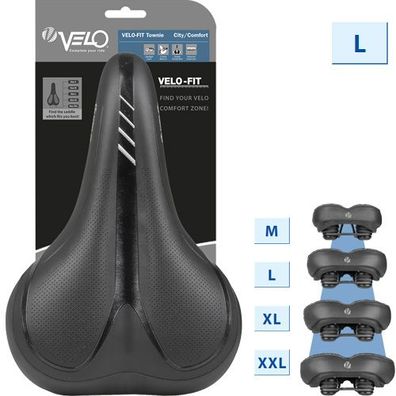 Sattel Velo-Fit Townie, Unisex, Größe L, schwarz, Velo, 250533