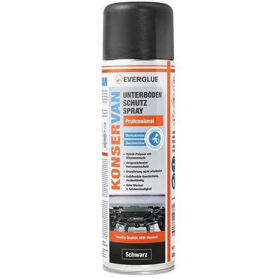 Everglue Konservan Unterbodenschutzspray, schwarz, 500 ml für Fahrzeugboden