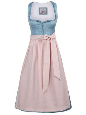 Dirndl Sugar 70cm Länge himmelblau rosa