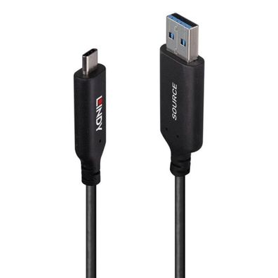 LINDY 10m USB 3.2 Gen 1 Typ A an C Hybridkabel