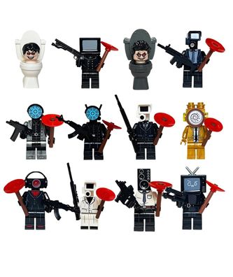 Skibidi Toilette Figuren Bausteine Spielzeug Kind Anime Set 12x
