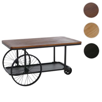 Couchtisch HWC-Q69, Beistelltisch Sofatisch, Reifen Industrial Retro Holz 54x100x60cm