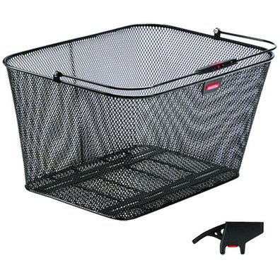 Fahrradkorb City Korb Cargo, engmaschig, schwarz, mit KorbKlip, Asista, 0313K