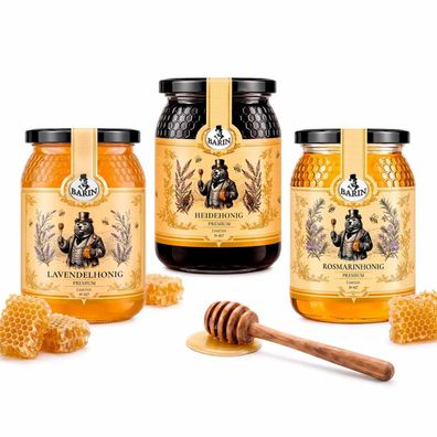 BARIN Honig Genuss Set ? Heide, Lavendel & Rosmarin (3 x 500 g)