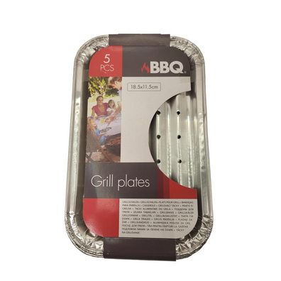 Grillschweine BBQ Grillplatte Aluminium Grillzubehör 5 Stück 18x11cm