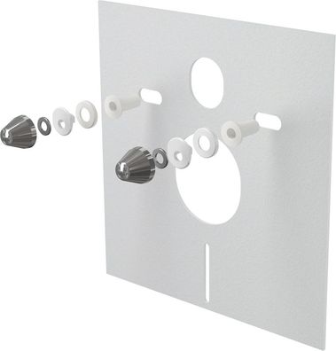 alcadrain Schallschutz für Wand-WC und Bidet mit Zubehör und Chromabdeckung