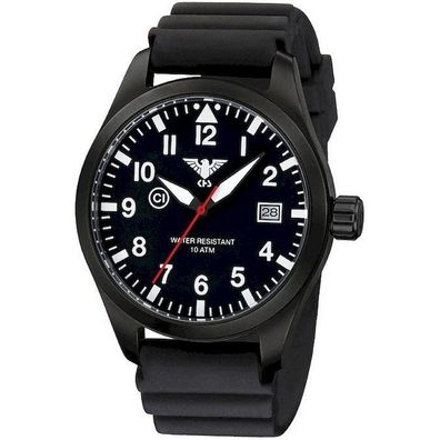 KHS Uhren Herrenuhr Airleader Black Steel KHS. AIRBS. DB