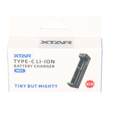 XTAR MC1 USB-C-Akkuladegerät 10440 über 18650 bis 26650 Li-Ion Zellen