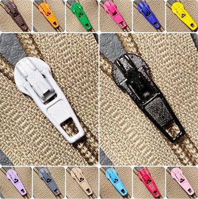 2 Stück Reißverschluss Reparatur Zipper Schieber Metall 7mm 0,7cm Teilbar