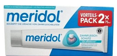2x 75ml Meridol Zahnpasta Zahncreme 1x Doppelpack antibakterieller Effekt