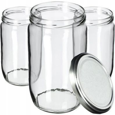 KADAX Weckgläser 720 ml, Einmachglas zum Einlegen, Silber / 8 Stück