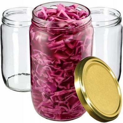 KADAX Weckgläser 720 ml, Einmachglas zum Einlegen, Gold / 24 Stück