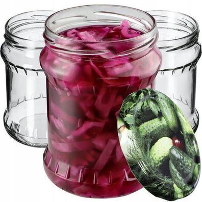 KADAX Einmachglas 500 ml, Aufbewahrungsgläser, Gurken / 24 Stück