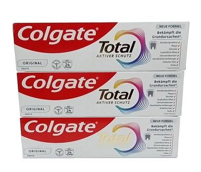 Colgate Total Original Zahnpasta mit Fluorid Schutz 75ml 3er Pack