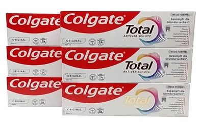 Colgate Total Original Zahnpasta mit Fluorid Schutz 75ml 6er Pack