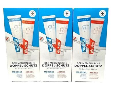 Aronal Elmex Doppelschutz Zahnpasta Zahncreme NEU (6 x 75ml)