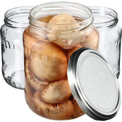 KADAX Einmachgläser, Marmeladengläser 720 ml (Silber / 16 Stück)