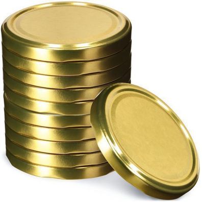 KADAX Schraubdeckel fi66 mm, Ersatzdeckel Set aus Metall, 10 Stück, Gold