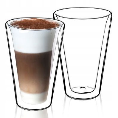 KADAX doppelwandige Gläser, Set, 380ml, Thermogläser aus Borosilikatglas