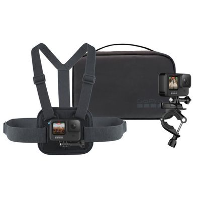 GoPro Sport Kit Chesty Brustgurt + Lenker Sattelstützen Stangen-Halterung + Case