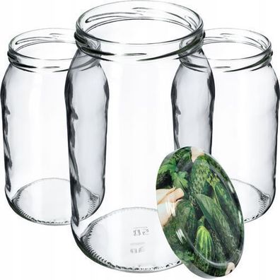 KADAX Weckgläser 900 ml, Sturzglas zum Einlegen, 8 Stück, Essiggurken